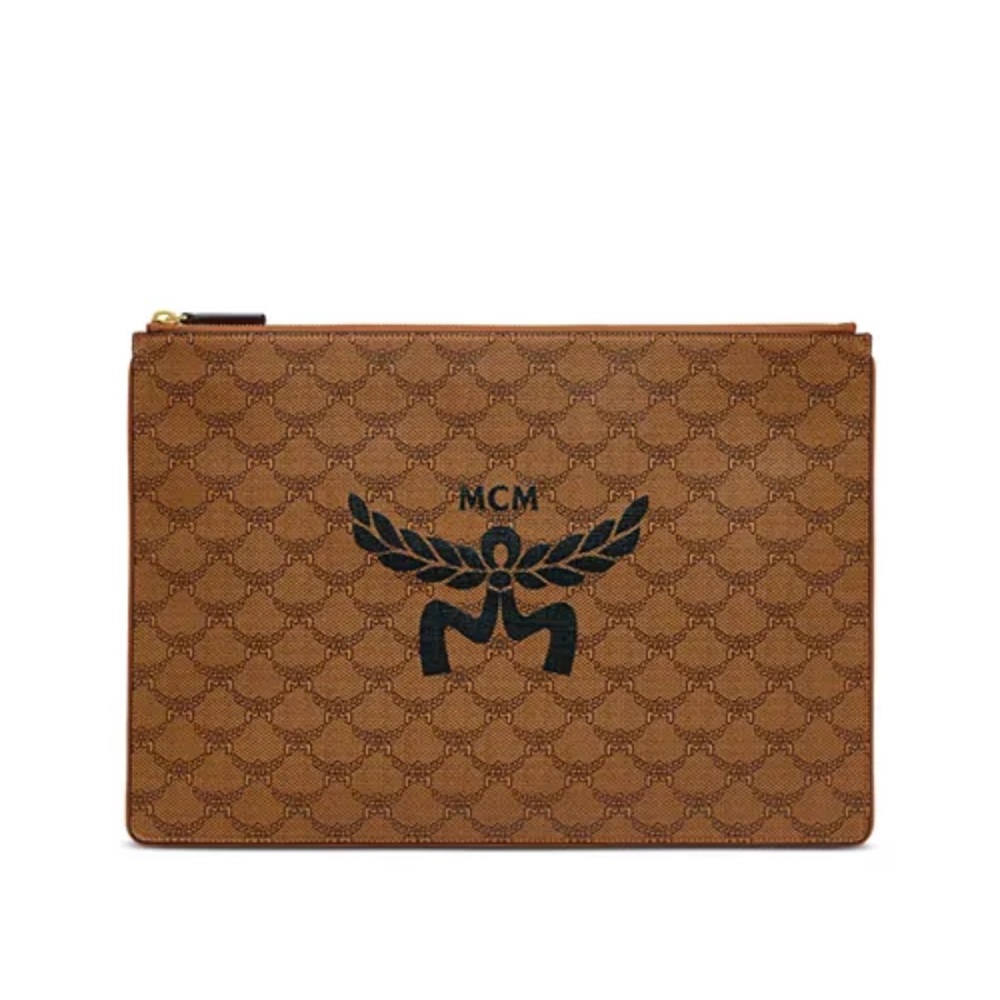 MCM Brown Leather Clutch Bag
